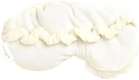 warmies Microwavable Eye Mask - Soothing Warmth & Cooling Relief Sleep Mask - Weighted Eye Pillow for Comfort with Scented Lavender for Sleeping - Calming Relaxation - Cream