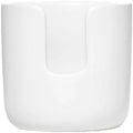 Public Goods Ceramic Cotton Rounds Holder | Matte White Stoneware Makeup Remover Pad Organizer | Minimalist Bathroom Storage Container for Cleansing Rounds | Handmade, Dishwasher Safe
