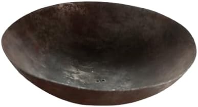 Henna Mixing Iron Bowl, Natural Hair Dye Making Wok kadai Without Handle in Iron, Mehendi Paste ka Bowl with Brush
