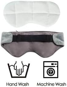 Sivio Weighted Eye Mask for Sleeping, Cooling & Cozy Reversible Blackout Sleep Mask for Women & Men, Microwave Freezable Heavy Blindfold for Airplane, Travel, Meditation, 0.55lb, Grey
