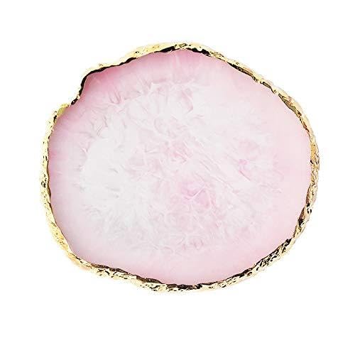 1 Piece of Resin Nail Art Palette Polished Color Mixing Tray Gilded Edge Makeup Display Board DIY Art Painting Tools (White)