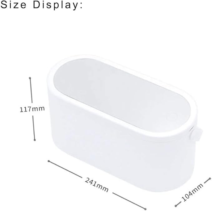 HPYDIY Portable LED Makeup Mirror with Storage Box, Touch Control Dimmable Light, Rotatable Stand & Rechargeable Cosmetic Organizer for Travel
