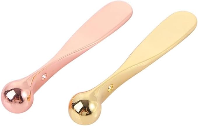 YuanHolumid Eye Cream Spoon, Cosmetic Spatulas Eye Roller Massage Stick Eye Cream Applicator Eye Massage Tool Skin Care Tool for Women Creams Skin Care (Rose Gold)