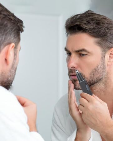 Nose Ear Hair Trimmer for Men, Rechargeable 3 in 1 Grooming Kit for Nose, Ear, Eyebrow & Body Hair, No Pull No Snag Painless Trimming with 3 Replacement Heads