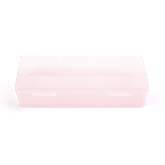 Rolabling Transparent Box Storage Case for Nail Art Equipment Manicure Tool Organzing Pedicure Tool Empty Plastic Box (Pink)