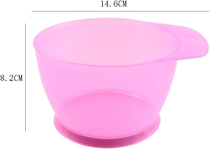 Lasenersm 4-Piece Hair Color Mixing Bowls, Transparent Pink, Plastic, Modern Style, Hair Color Bowl, Salon & Home Use