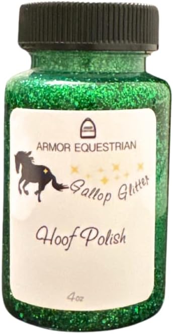 Horse Gallop Glitter Gift Set, 4 Items - Hoof Polish, Body Glitter, Mane and Tail Gel, Shimmer Body Spray (Green)
