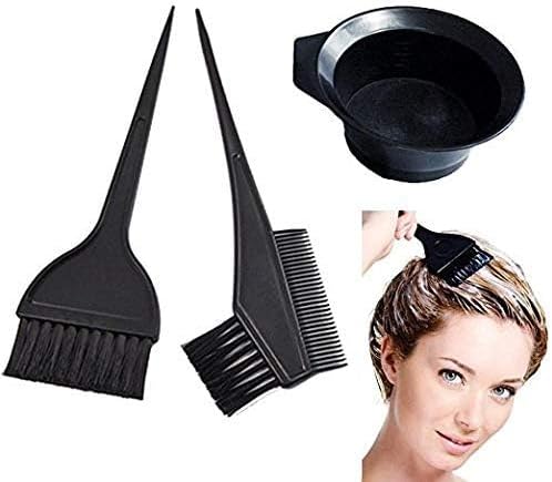 3 Pcs Professional Salon Hair Coloring Dyeing Kit - Dye Brush & Comb/Mixing Bowl/Tint Tool by Marketing Eye USA Inc.