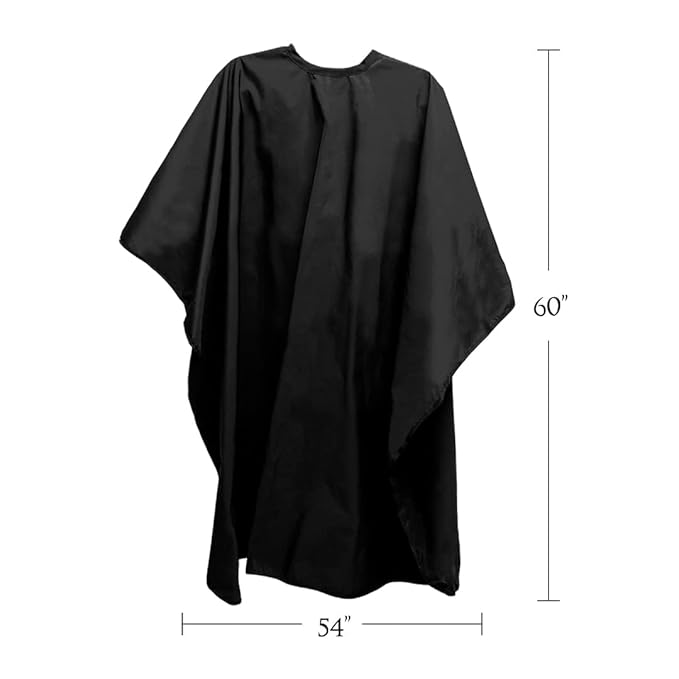 Betty Dain Crinkle Nylon Hair Cutting & Styling Cape, 54" x 60", Black
