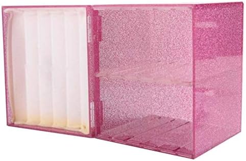 Sisiter 10 Layers Acrylic Eyelash Storage Box,Eyelash Holder Extension Tool,Makeup Organizer False Eyelashes Glue Pallet Holder, Grafting Eye lashes Close-Packed Display with 10 Pallets (pink)