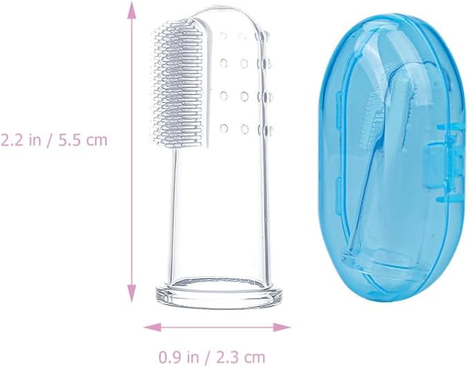 Baby Finger Toothbrush, 9Pcs Silicone Oral Cleaner for Infant and Toddler with Soft Bristles and Storage Boxes Gentle Finger Brush for Kids Teeth and Gum Care