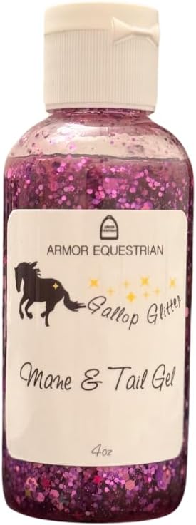 Horse Gallop Glitter Gift Set, 4 Items - Hoof Polish, Body Glitter, Mane and Tail Gel, Shimmer Body Spray (Purple)