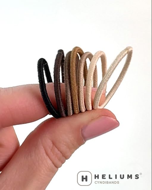 Heliums Small Hair Ties - Red - No Damage Mini 1 Inch Reusable 2mm Elastics for Thin Hair and Kids, Neutral Ponytail Holders - 48 Count