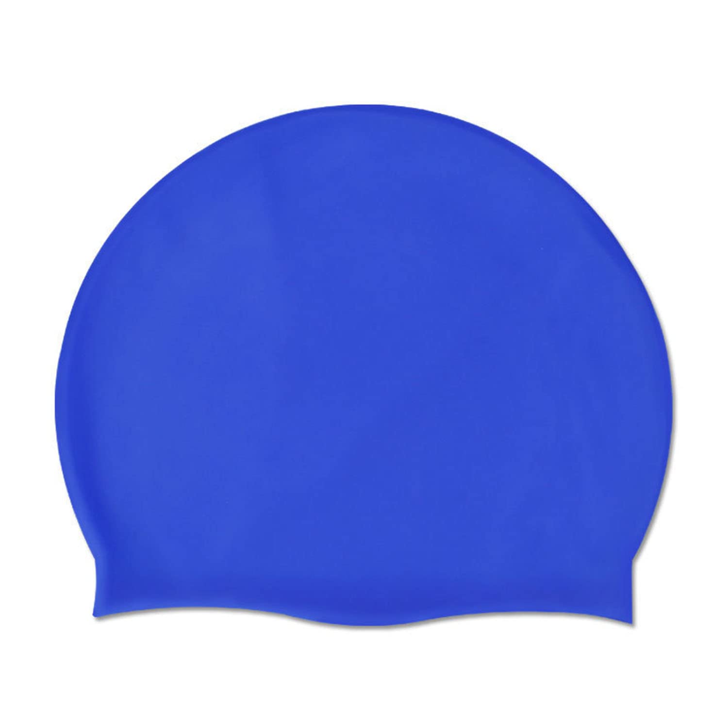 Doovid Swim Caps for Women Men Waterproof Silicone Ear Protection Long Hair High Elasticity Swimming Cap Lake Blue One Size