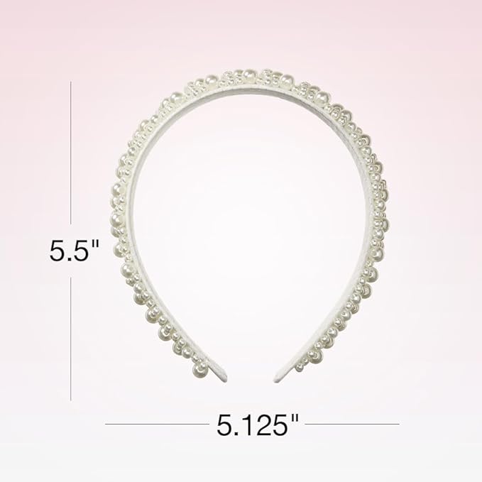 CONAIR Scunci Pearl Headband - ideal for all occasions- fashionable and trendy nonslip head band- hair accessories for women - holiday headwear - stocking stuffers - gifts for her -Ivory