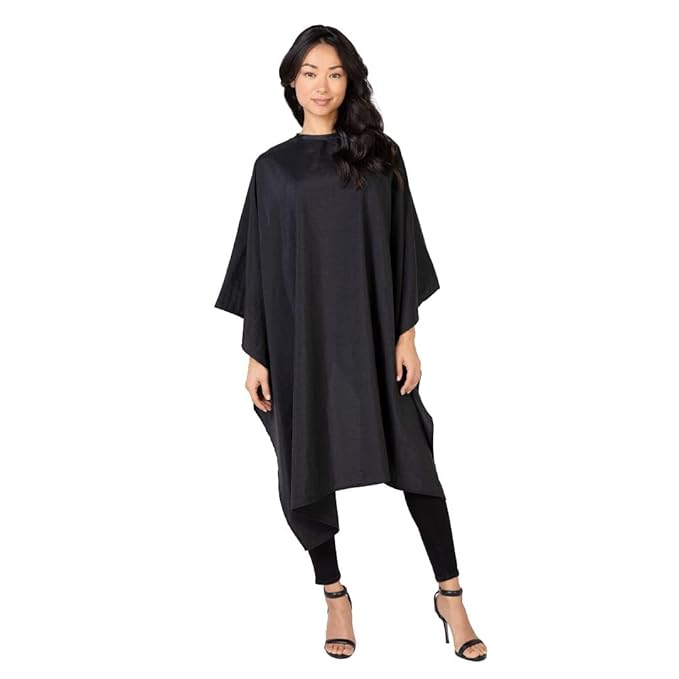 Betty Dain Crinkle Nylon Hair Cutting & Styling Cape, 54" x 60", Black