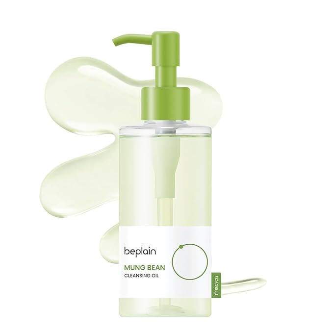 beplain Mung Bean Cleansing Oil | Gentle Makeup Remover for Sensitive Skin | Deep Pore Cleansing & Blackhead Care with Panthenol | Korean Skincare | 6.76 fl.oz