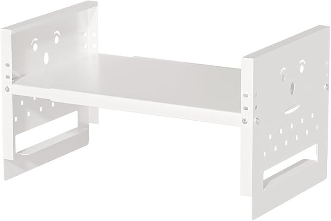 Ipotive Adjustable Top Storage Shelf for Refrigerator or Washer, Dryer Countertop, Expandable Storage Shelves for Kitchen, Laundry Room and Dorm Room (White)