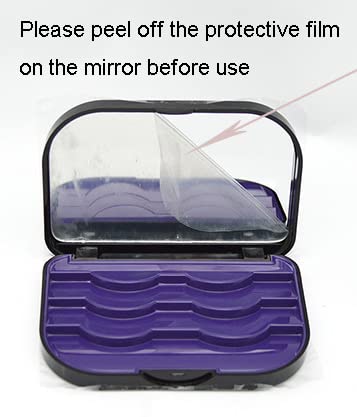 1 Piece 3-Tier Empty Eyelashes Storage Box with Makeup Mirror Plastic Eyelashe Case Lash Storage Case Eyelash Holder Organizer False Eyelash Case Storage Eyelashes Box, Purple
