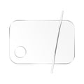 Mcduyant 2 Pcs Acrylic Makeup Palette Makeup Mixing Tray with Makeup Spatula for Beauty Salon Color Cream Liquid Foundation Mixing Palette (Rectangular)