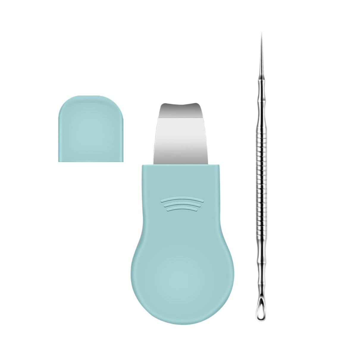 Blackhead Remover & Pimple Extractor Kit Dual-Ended Skin-Friendly Design for Sensitive Skin Professional Pore Cleanse & Acne Home Facial Care Tools with Stainless Steel Scraper (Blue-with Needle)