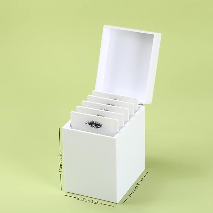 LIXIMMAZN 5 Layers Acrylic Eyelash Storage Box, Makeup Eyelashes Extension Close-Packed Display with 5 Pallets, Grafting False Eyelashes Glue Pallet Holder Display Organizer (5 Layers White)