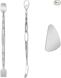 3 Pack Pore Prep Tool Blackhead Remover Tools Stainless Steel Face Scraper Skin Scrubber Spatula Pimple Popper Tool Kit Pimple Extractor for Cleaning Forehead Nose Blackhead Gunk Oil Acne