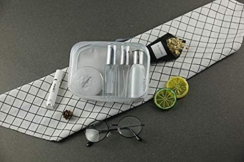 BEFORYOU 6 Pack Clear Toiletry Carry Pouch, White, Small TSA Approved