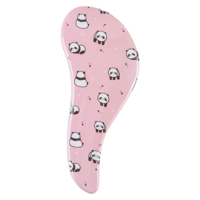 CALA Tangle-Free Hair Brush Panda Emojis, Ergonomic Palm Detangling Brush for Wet or Dry Hair, Minimizes Breakage & Cuticle Damage, Adds Shine, All Hair Types