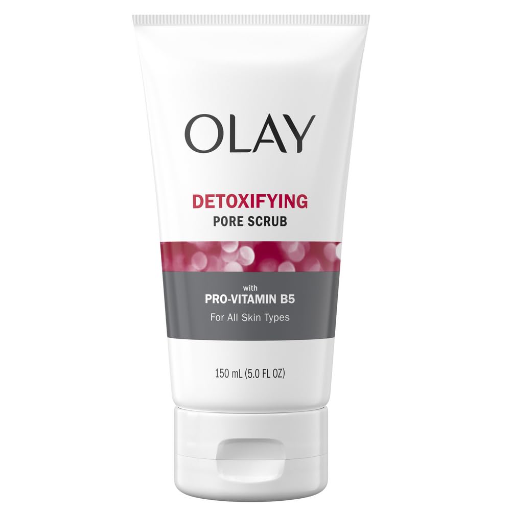 Olay Detoxifying Pore Scrub, Exfoliating Face Wash with Pro-Vitamin B5, 5 oz