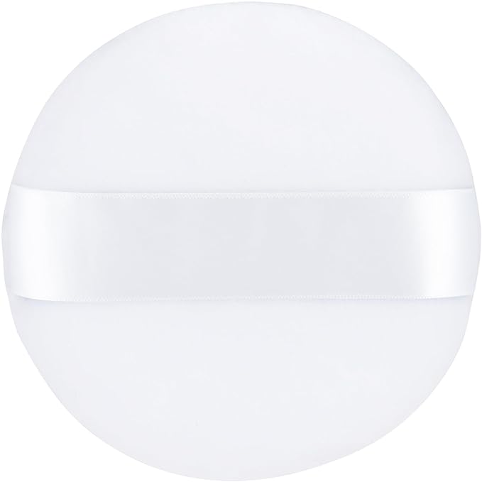 YINGMAN Body Powder Puff Extra Large 6" Soft Dusting Powder Puff for Women Bath and Face Makeup Setting Powder Applicator - Perfect for Talcum or Loose Powder, Big Beauty Sponge (White 6" Only Puff)