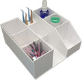LIXIMMAZN Acrylic Large Capacity Makeup Organizer, Grafting Beauty Extension Supplies Lash Storage Display, Eyelash Storage Case Brush Tweezers Cosmetic Holder (White)