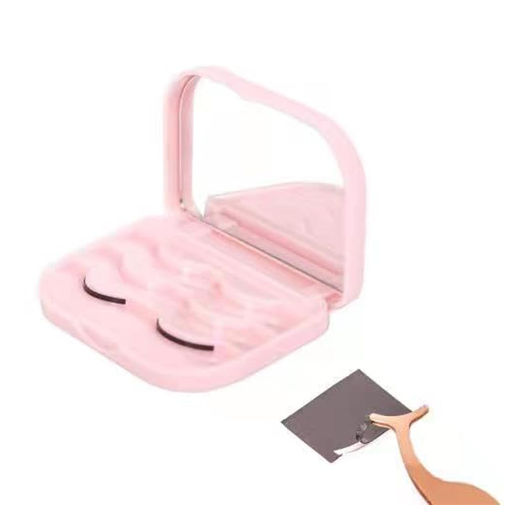 False Eyelash Storage Case with Mirror Empty Travel Lash Organizer Box