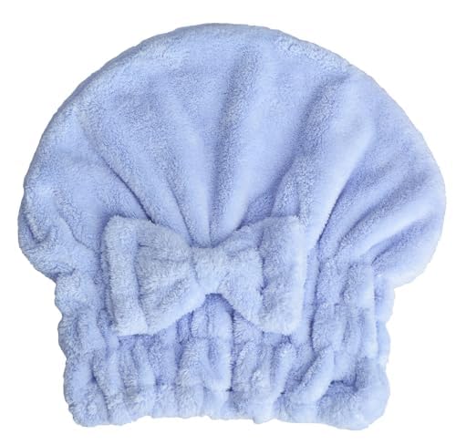 MAYOUTH Microfiber Hair Drying Towels Head wrap with Bow-Knot Shower Cap Hair Turban hairWrap Bath Cap for Curly Long & Wet Hair Gift for Women 2pack