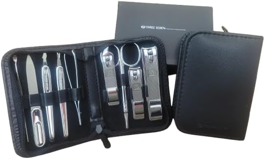 777 Three Seven Nail Clipper Set TS-800C 손톱깍기 Professional 9-in-1 Manicure Pedicure Kit with Travel Case | Stainless Steel Nail Clippers, Scissors, File & Grooming Tools | Made in Korea | DAHLORE