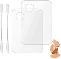 NaYiissi 2pcs Acrylic Makeup Palette, Cosmetic Makeup Mixing Tray with 2pcs Spatula Tool, Foundation Makeup Palette for Nail Art Eye Shadow Pigment Blending (Rectangle)