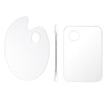 2 Pcs Acrylic Cosmetic Makeup Palette + 1 Pc Makeup Spatula, Makeup Mixing Tray Apply for Foundation Nail Art Beauty Salon Color Cream Liquid Mixing Art Palette