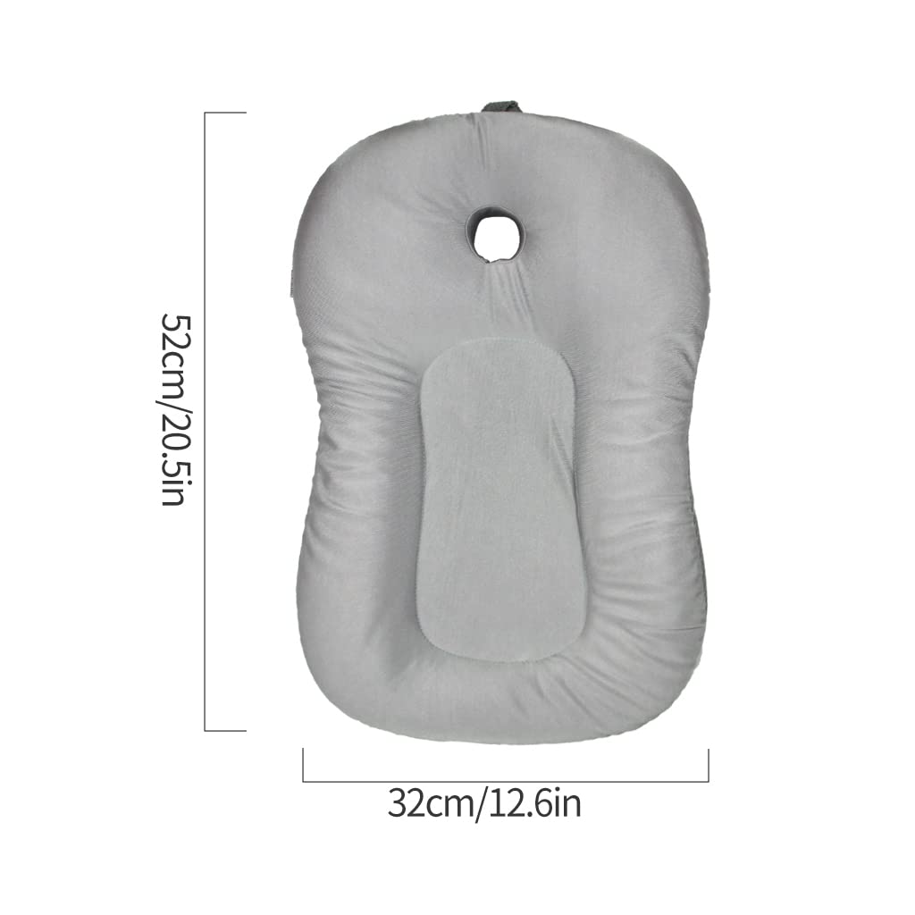 Baby Bath Mat, KAKIBLIN Baby Bath Cushion Soft Anti-Slip Bath Pad Toddler Bath Pillow, Grey