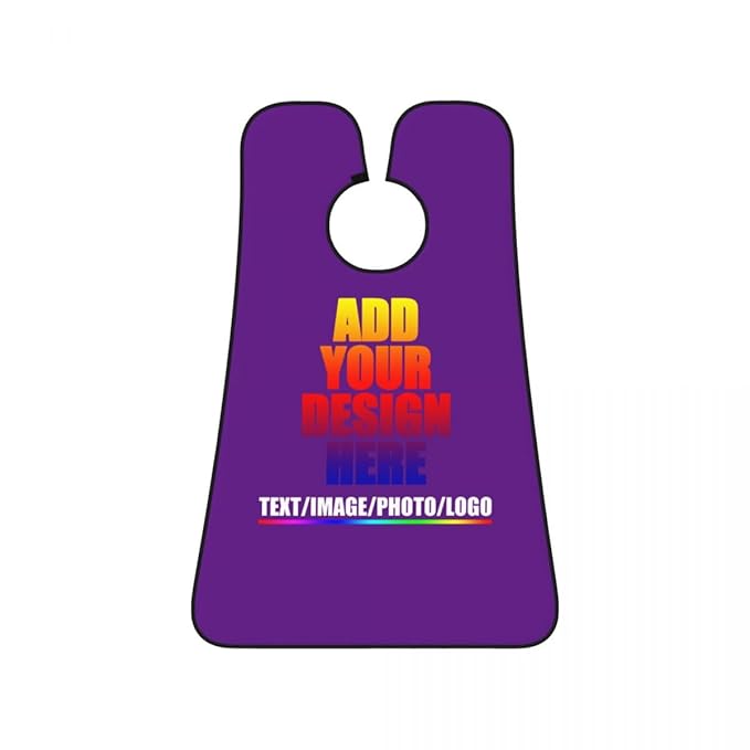 Personalized Custom Beard Bib Apron Design Your Photo Text Logo Beard Hair Catcher Non-Stick Beard Shave Capes for Trimming Shaving Purple