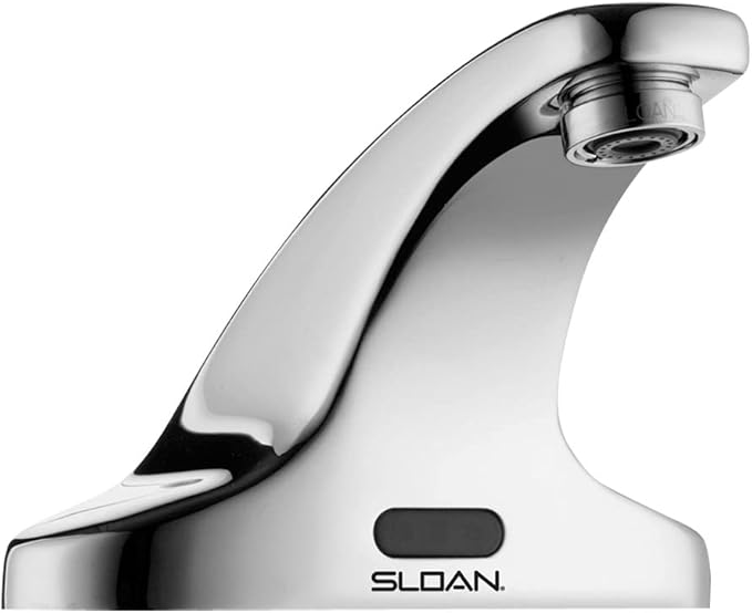 Sloan SF-2300 Sensor Activated Touch-Free Faucet, Commercial Grade with Mounting Hardware - 0.5 GPM Hardwired-Powered Deck-Mounted Mid Body, Polished Chrome Finish, 3362116