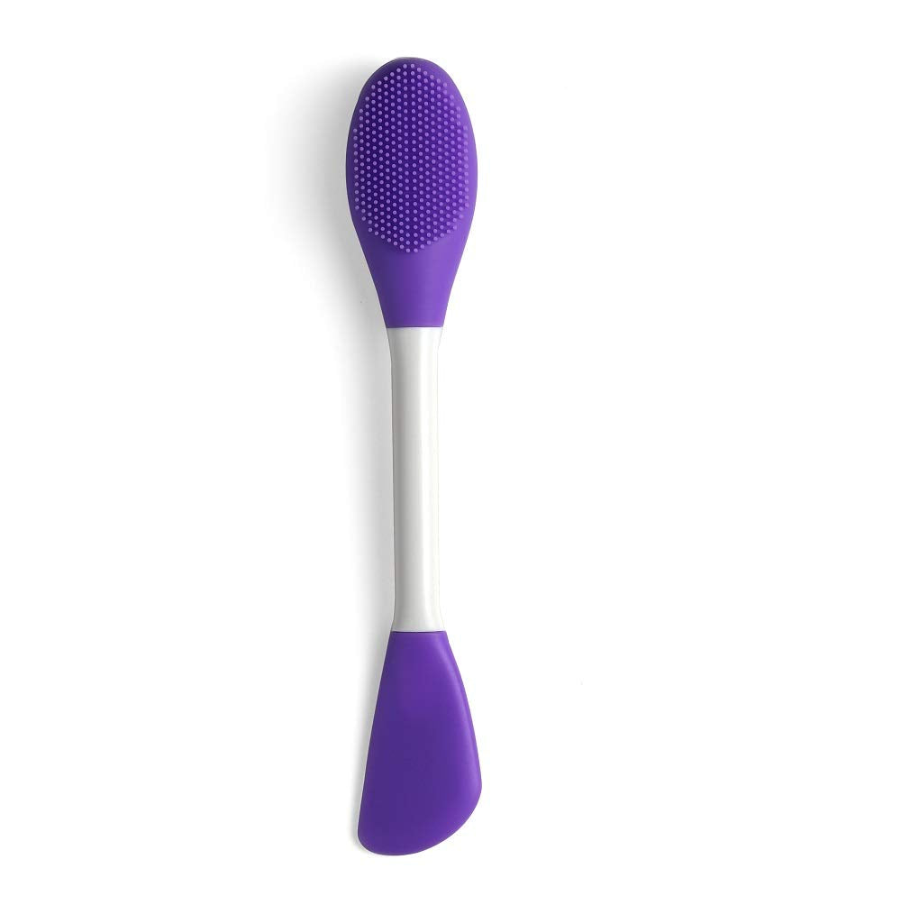 LASSKY Silicone Brushes,Double-Ended Silicone Face Mask Brush,Facial Cleansing Brush, Premium Soft Facial Masks Other Skin Care Applicator Tool for Cream, Body Lotion,Moisturizer (Purple+Rose Red)
