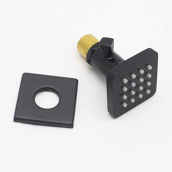 Shower Body Spray Solid Brass Massage Jets Wall Mount, Matte Black Showerhead Can Swivel, Flow Can Be Controlled (4pcs, Matte Black)