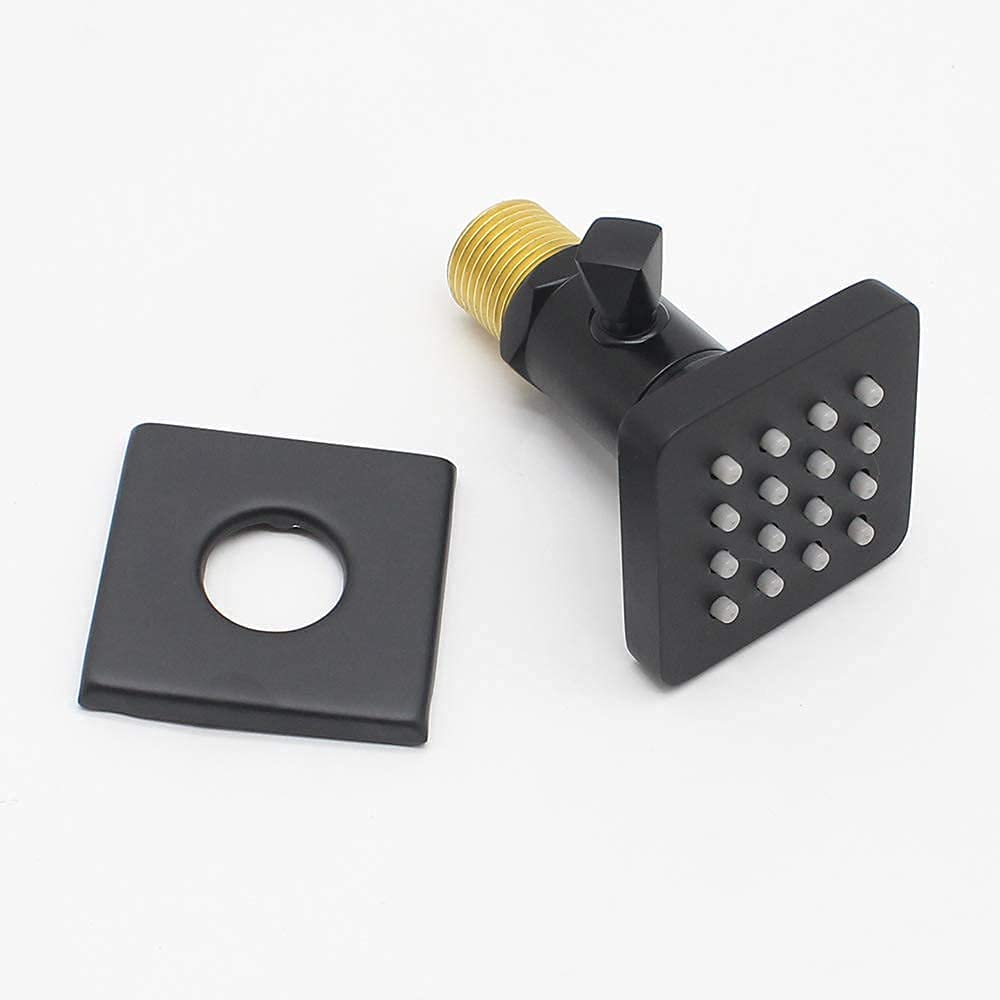 Backnets Shower Body Spray Solid Brass Massage Jets Wall Mount, Matte Black Showerhead Can Swivel, Flow Can Be Controlled (4pcs, Matte Black)