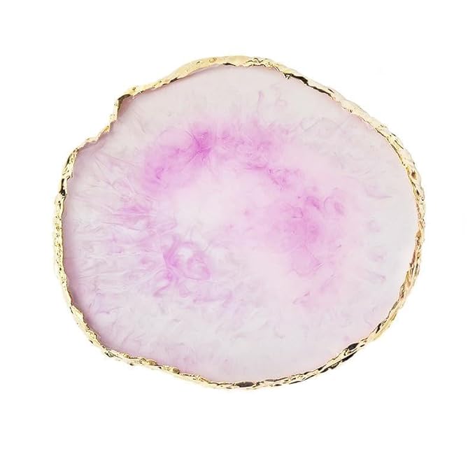 1 Piece of Resin Nail Art Palette Polished Color Mixing Tray Gilded Edge Makeup Display Board DIY Art Painting Tools (White)
