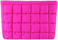 HFLZBRO Puffy Quilted Makeup Bag for Women, Cosmetic Bag, Travel Toiletry Organizer Pouch Clutch (rose)