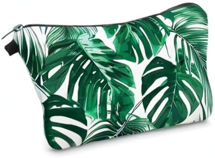 Aiphamy Cute Travel Makeup Bag Cosmetic Bag Small Pouch Gift for Women (Leaves)