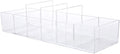 KW Collection Acrylic Makeup Organizer Cosmetic Storage Makeup Display Case Lipstick Holder Dispenser Adjustable Canister Bathroom Container (10 x 3.4 x 1.9 inches, 6 Partitions, Transparent)