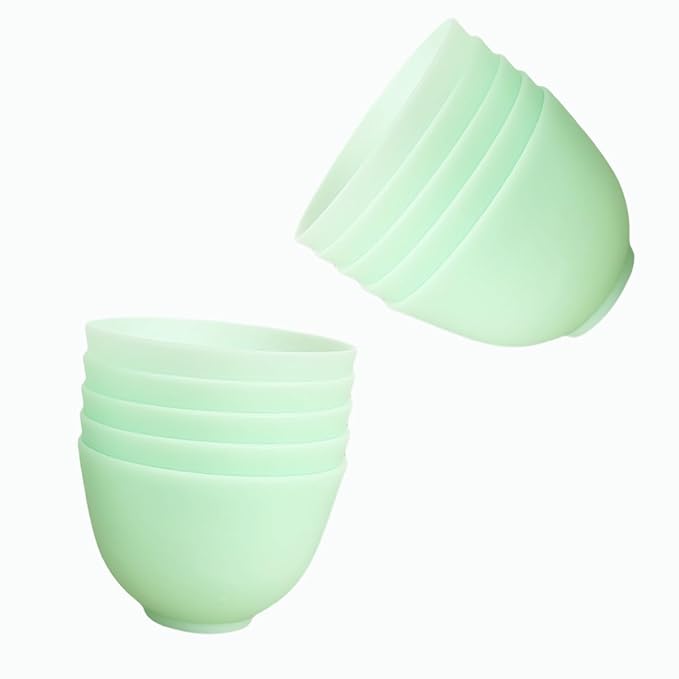 10 Pack Silicone Face Mask Mixing Bowls - Microwave & Freezer Safe, Non-Stick Esthetician Bowls for DIY Skincare, Clay Masks, Hair Color, 3.3-inch Esthetician Supplies(Green)