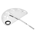 Angzhili 1 Pack Makeup Mixing Palette with Spatula Tool,6x3.9 Inches, Stainless Steel Cosmetic Mixing Palette, Makeup Artist Palette Tray for Mixing Foundations,Lipsticks,Eye Shadow,Nail Art