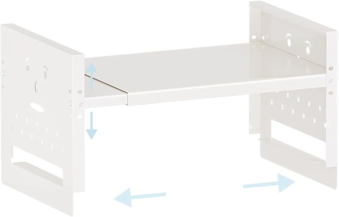 Ipotive Adjustable Top Storage Shelf for Refrigerator or Washer, Dryer Countertop, Expandable Storage Shelves for Kitchen, Laundry Room and Dorm Room (White)